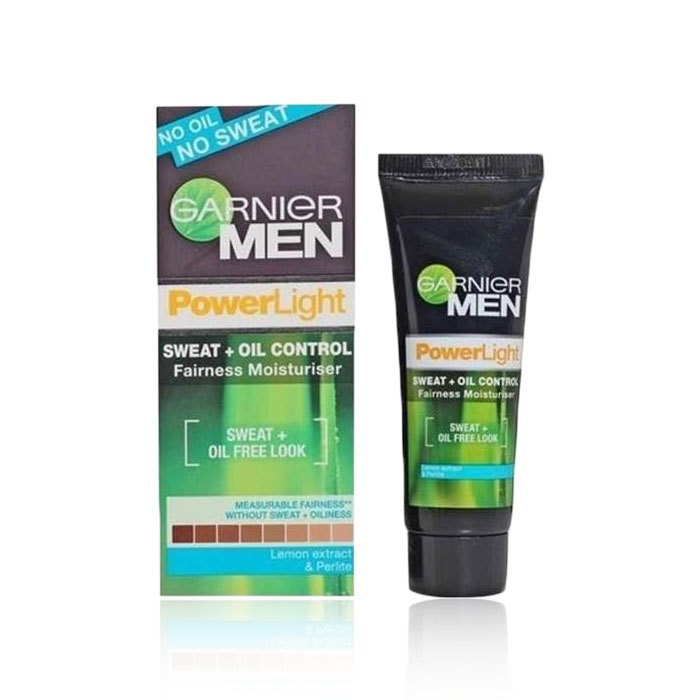 garnier men power light sweat oilcontrol fairness moisturiser lemon extrat