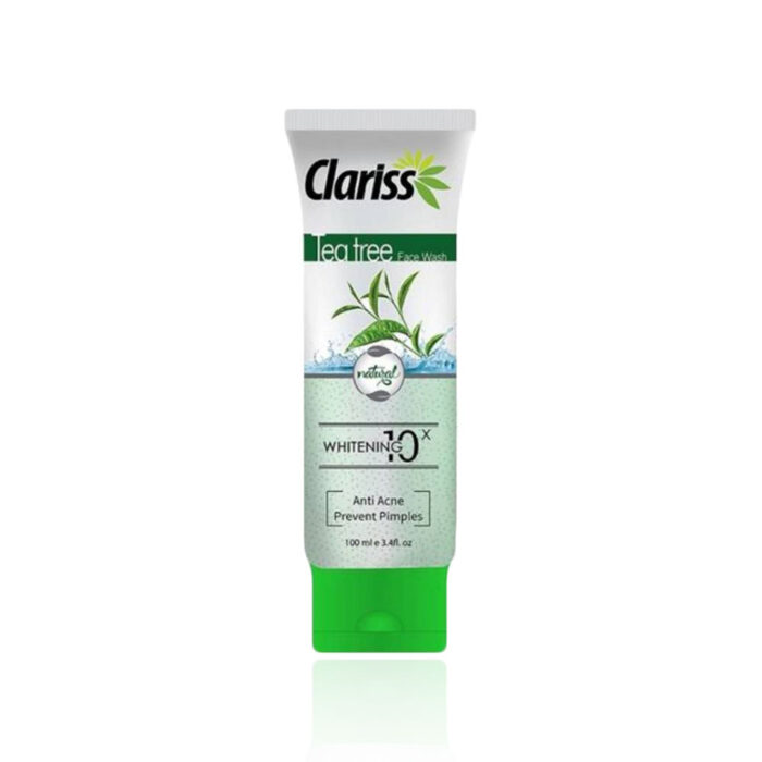 clariss tea tree whitening 10x anti acne prevent pimples face wash 1