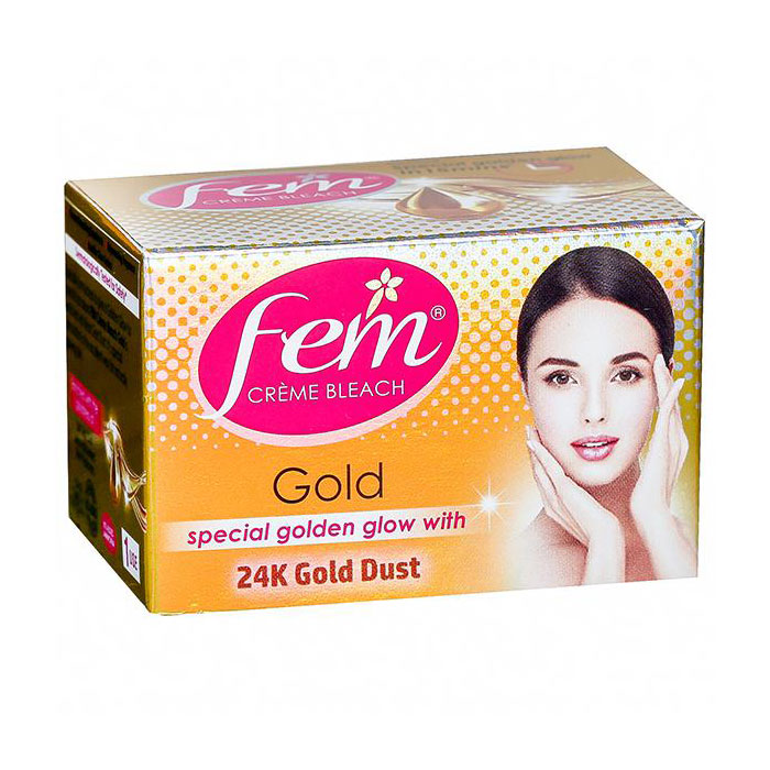 fem gold 24k gold dust with special golden glow creme bleach