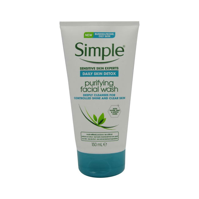 simple sensitive skin experts daily skin detox purifying facial wash deeply cleanses for controlled shine clear skin