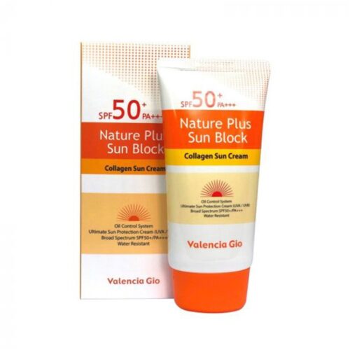 valencia gio nature plus sun block collagen sun cream spf 50pa