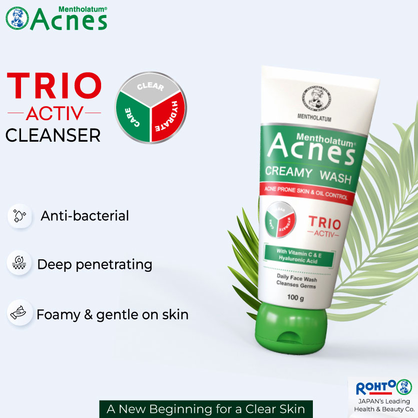 Mentholatum Acnes Creamy Wash Trio Activ 3