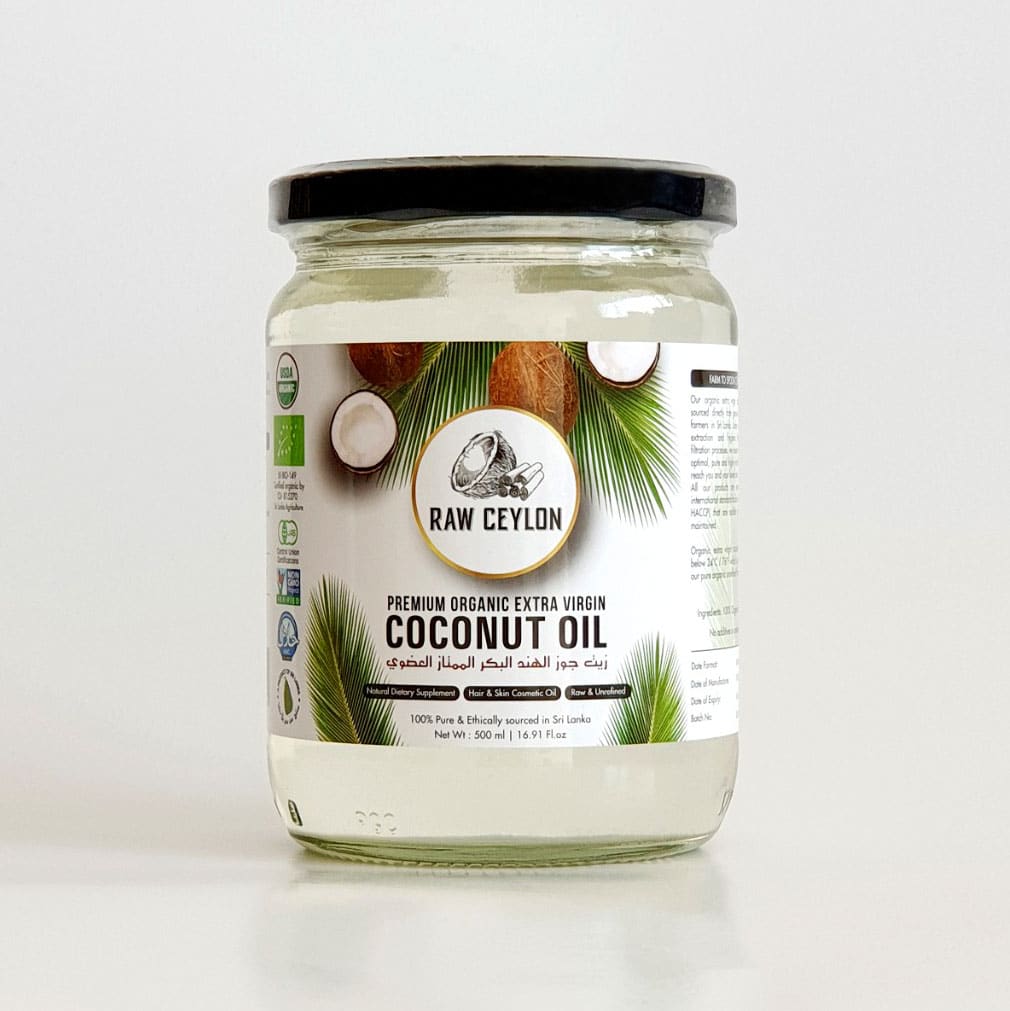 Raw Ceylon Coconut Oil With Premium Organic Extra Virgin 500ml 12