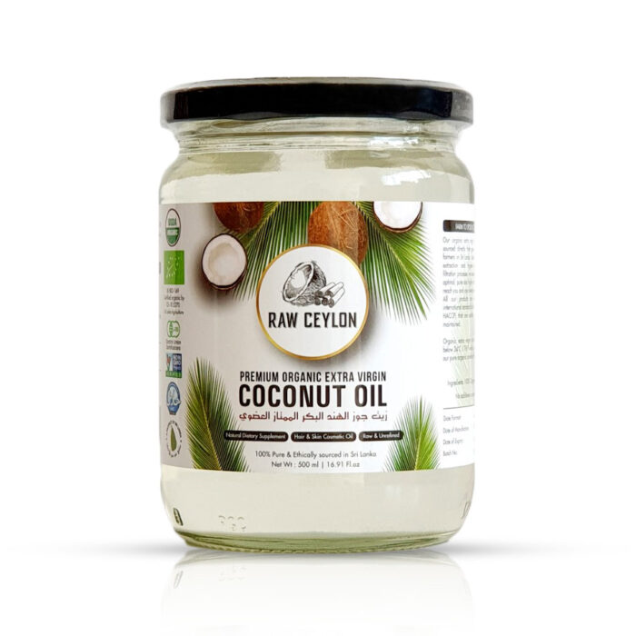Raw Ceylon Coconut Oil With Premium Organic Extra Virgin 500ml