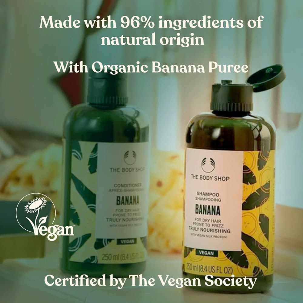 The Body Shop Banana Conditioner For Dry Hair Prone To Frizz Truly Nourishing With Vegan Silk Silk Protein 2