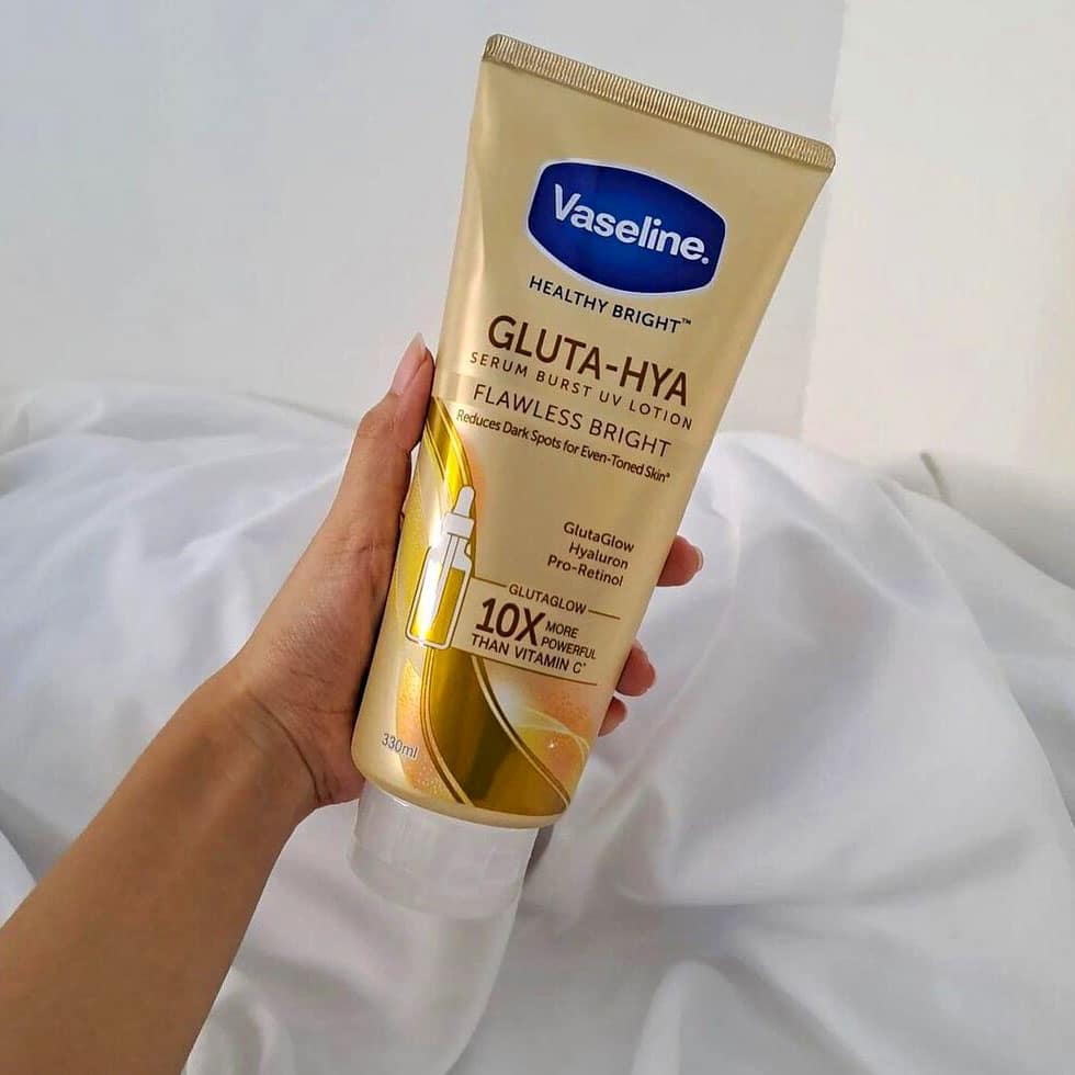 Vaseline Healthy Bright Gluta Hya Serum Brust Uv Lotion Flawless Glow 300ml 4