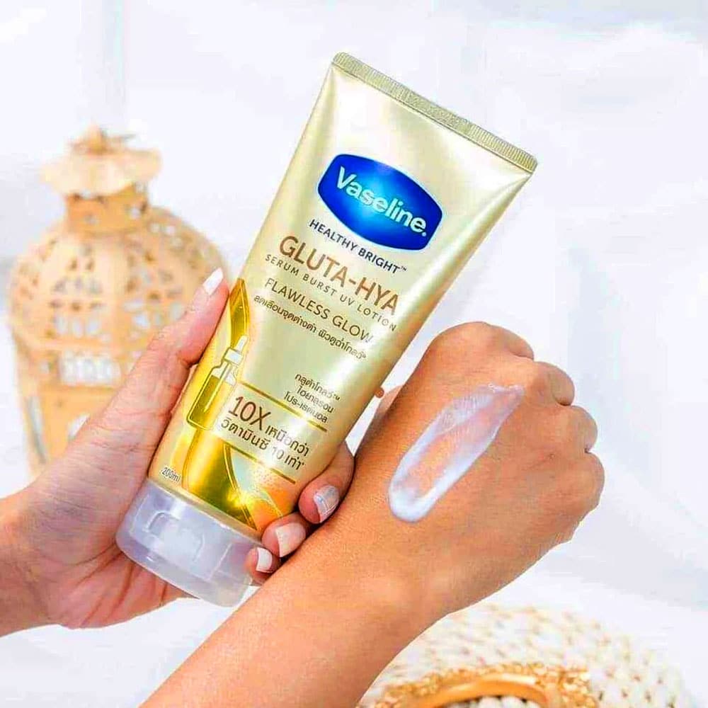 Vaseline Healthy Bright Gluta Hya Serum Brust Uv Lotion Flawless Glow 300ml 9