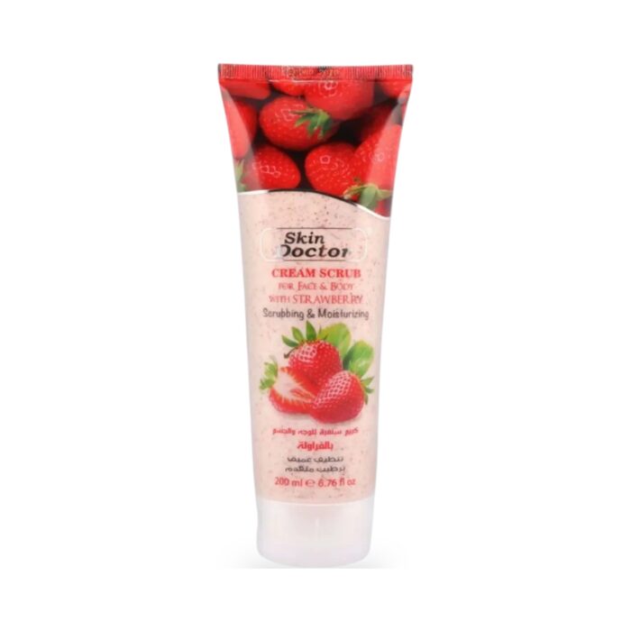 Skin Doctor Cream Scrub For Face Body With Strawberry Scrubbing Moisturizing