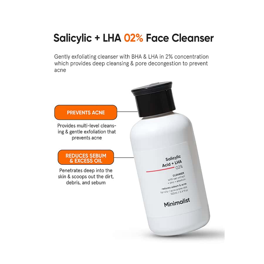 Minimalist Salicylic Acid Lha 02 Cleanser With Oat Extract Zinc Allantoin 100ml 2 (1)
