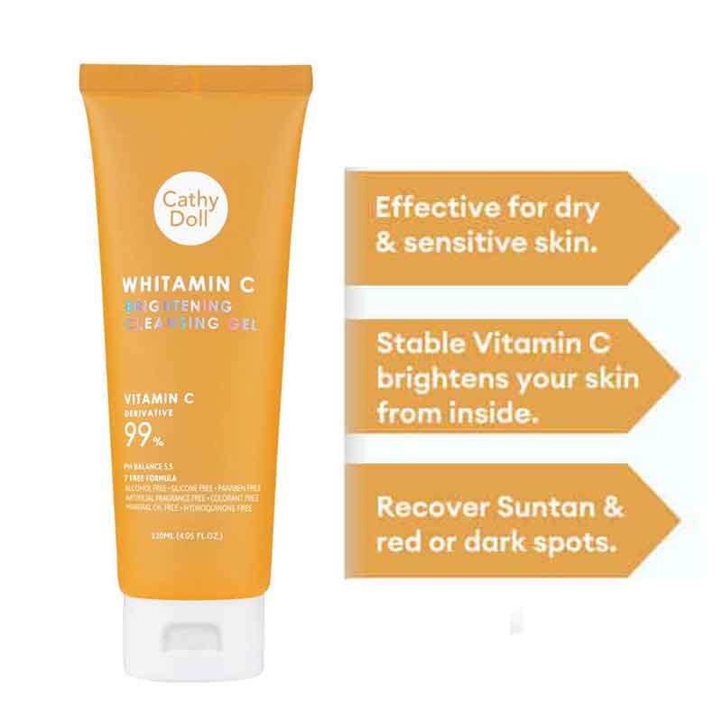 Cathy Doll Whitamin C Brightening Cleansing Gel 120ml (made In Korea)