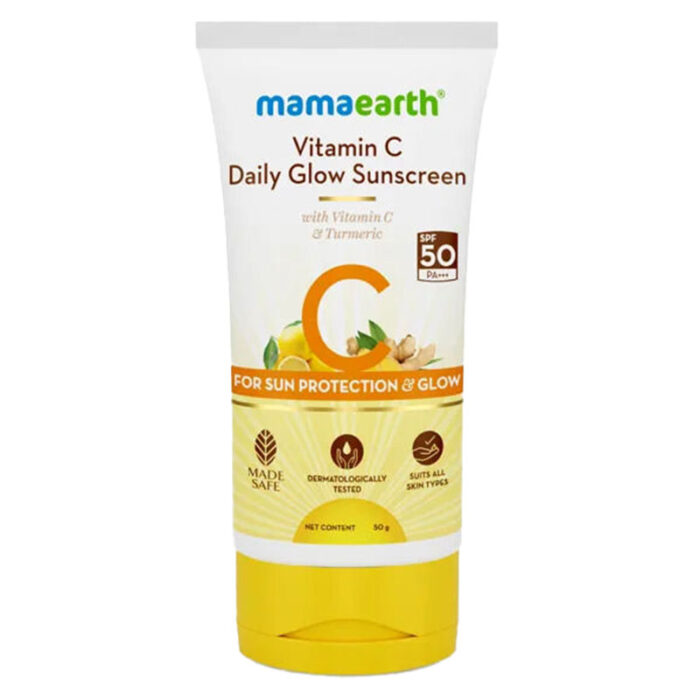 Mamaearth Vitamin C Daily Glow Sunscreen With Vitamin C & Turmeric For Sun Protection & Glow 1